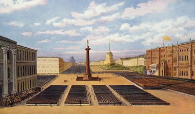 Inauguration of the Monument to Czar Alexander I in St Petersburg by European School