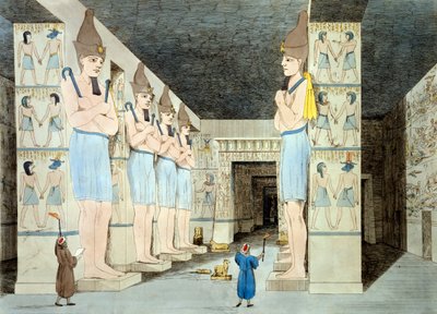Interior of Rameses Temple at Abu Simbel by European School