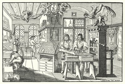 Interior of a Book Printer