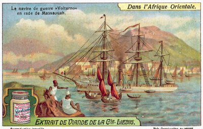 Italian Warship Volturno in the Harbour of Massawa, Eritrea by European School