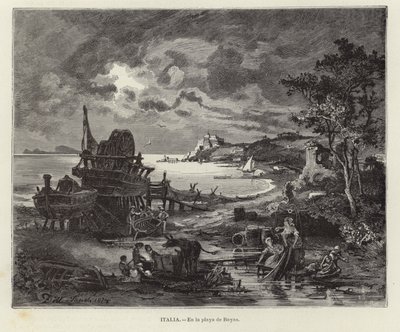 Beach Scene by European School