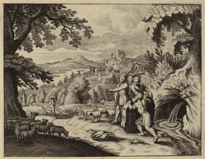 Jacob Rolling the Stone from the Mouth of the Well to Water the Sheep of Laban by European School