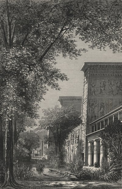 Garden of an Egyptian Temple by European School