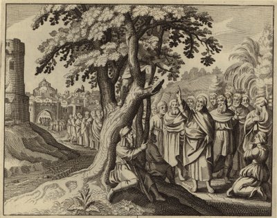 Jesus Christ and Zacchaeus the tax collector by European School