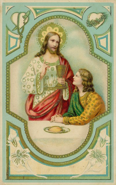 Jesus Christ Blessing a Man Taking Holy Communion by European School
