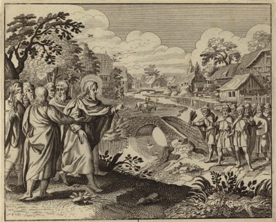 Jesus Christ healing ten lepers by European School