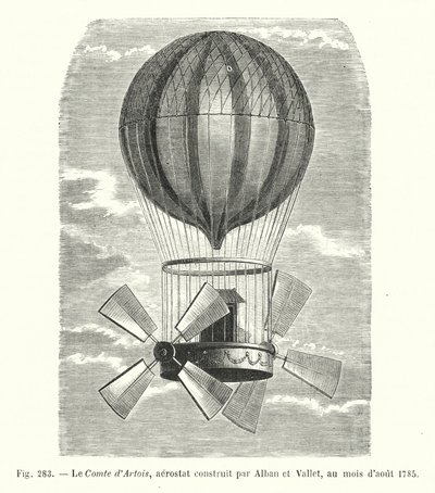 The Count of Artois, Aerostat Built by Alban and Vallet, August 1785 (engraving) by European School