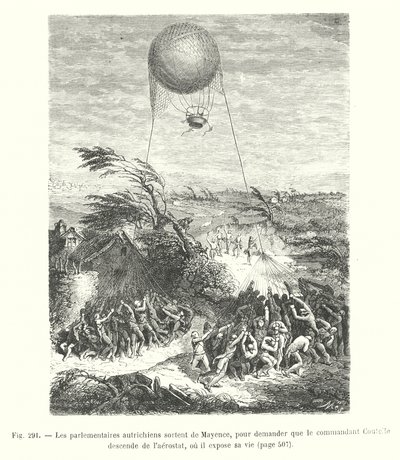 The Austrian parliamentarians leave Mainz, to ask Commander Coutella to descend from the aerostat, where he risks his life by European School