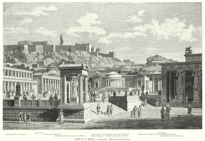 Market of Athens, Ancient Greece by European School