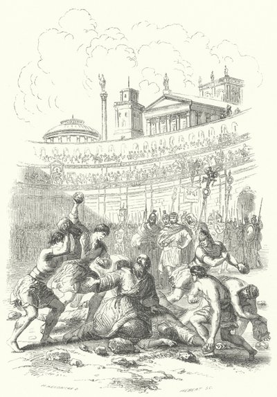 Martyrdom of the first Christians at the hands of the Romans by European School