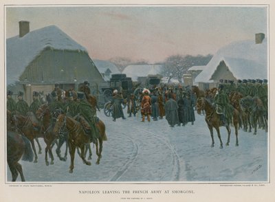 Napoleon Leaving the French Army at Smorgoni by European School