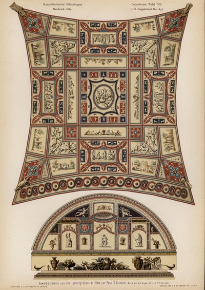Painted Vault of a Roman Tomb on the Via Latina, Rome by European School