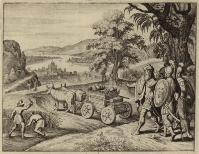Philistines Returning the Ark of the Covenant to the Israelites (engraving) by European School