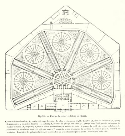 Plan of the Cellular Prison of Mazas by European School