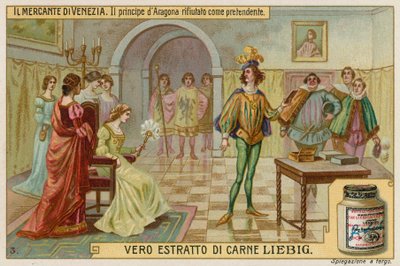 Portia Rejects the Prince of Aragon as a Suitor by European School