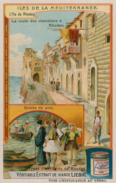 Rhodes: The Entrance to the Port and the Road Taken by the Knights Hospitaller by European School