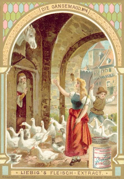 Scene from the Brothers Grimm fairy tale The Goose Girl by European School