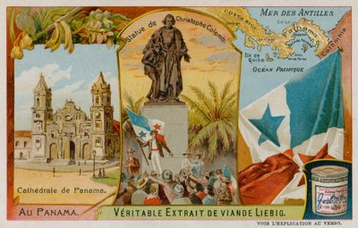 Statue of Christopher Columbus, Antilles and Panama Cathedral by European School
