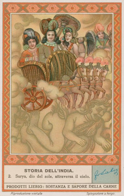 Surya the Sun God Crosses the Sky by European School