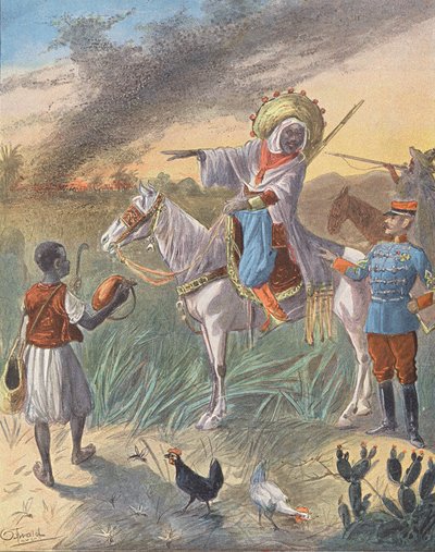 Swarm of locusts in Africa by European School