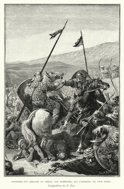 Tangrede Saved from Death by Bohemond, Who Dragged Him with Great Force by European School
