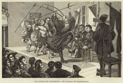The Chinese in California - The Stage of the Theatre Royal by European School