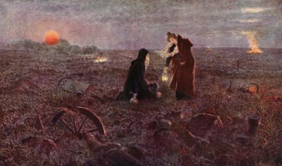 The Widow of Tuchkov on the Battlefield of Borodino by European School