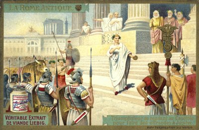 Victor visiting the Capitol to make offerings to Jupiter, Ancient Rome by European School