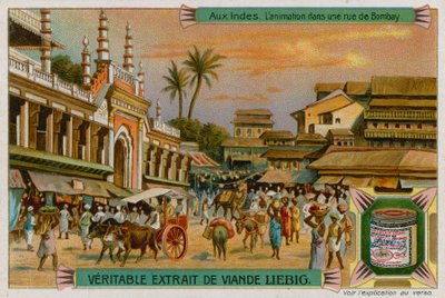 View of a Street in Bombay by European School