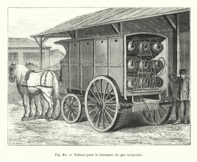 Car for Compressed Gas Transport (engraving) by European School