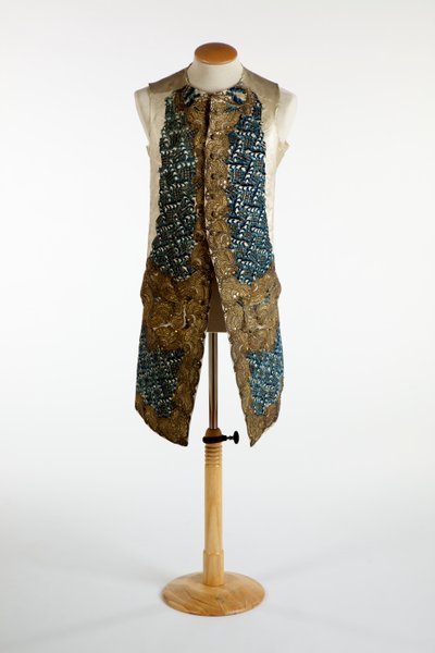 Waistcoat Decorated with Gold Metal Thread, Blue Chenille and Sequins, c.1750-70 by European School