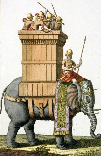 War elephant of the Ancient World by European School