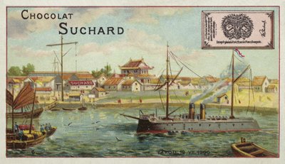 Warship at Taku, China, Boxer Rebellion, 1900 by European School