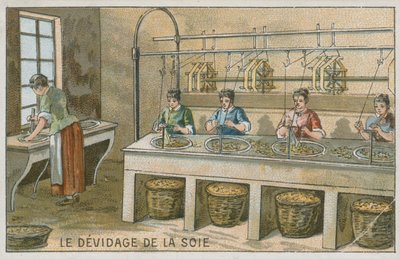 Winding silk filaments onto reels by European School