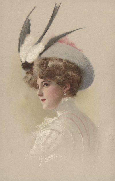 Woman in a Hat with a Stuffed Swallow by European School