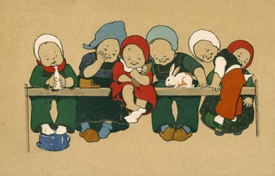 Young Dutch Children in Costume by European School