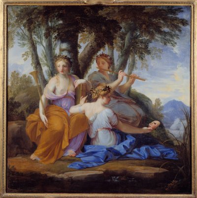 The Muses Clio, Euterpe and Thalie by Eustache (studio of) Le Sueur