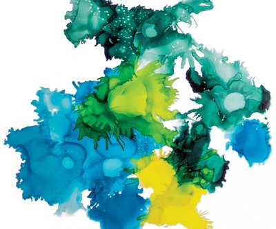 Vibrant Abstract Ink Flow by Eva Vig