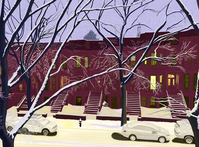 First Snow, First Light by Evan Sklar