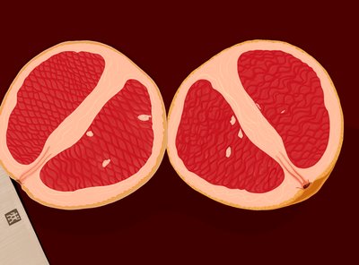 Grapefruit Sliced In Half by Evan Sklar