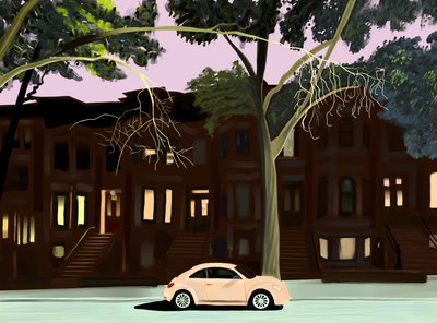 Lone Car on Block by Evan Sklar