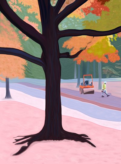Man With Leaf Blower by Evan Sklar