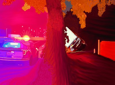 Overturned Truck by Evan Sklar