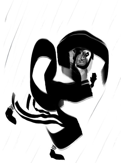 Running In Rain by Evan Sklar