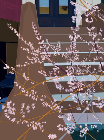 Stoop and Blooms by Evan Sklar