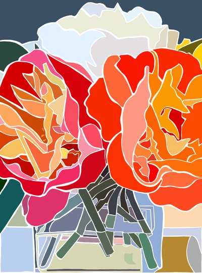 Three Peonies by Evan Sklar