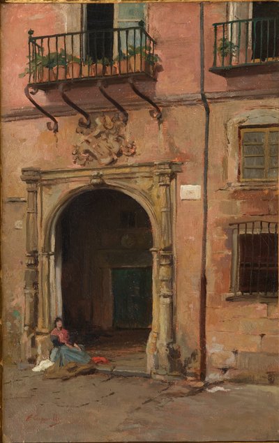 Girl Before the Front Door by Evaristo Cappelli