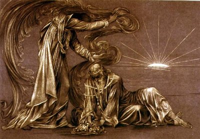 Finished study for Earthbound, c.1897 (chalk) by Evelyn De Morgan