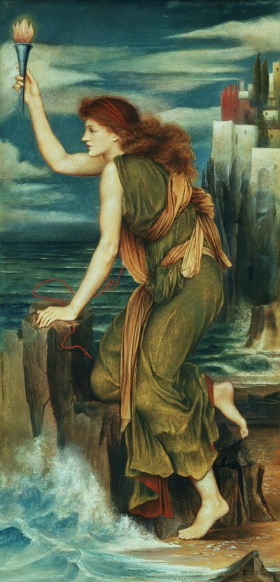 Hero Awaiting the Return of Leander, 1885 by Evelyn De Morgan