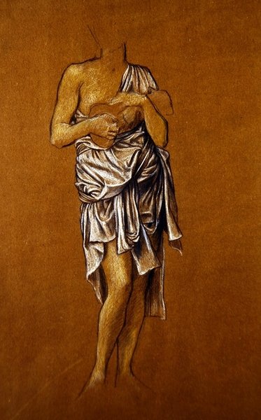 Left-hand Female Supplicant on a Jetty by Evelyn De Morgan